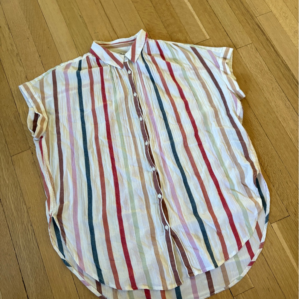 Madewell Candy Stripe Boxy Buttonup
